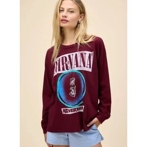 Daydreamer Nirvana Bait Nevermind Graphic Tee, Size Small, Color Burgundy